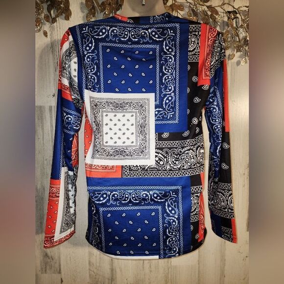 NWT Reason Flag Bandana Print Long Sleeve Tee - Picture 9 of 9